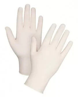 Here are some descriptive alt tags for the image, focusing on different aspects:
**Option 1 (Simple):**
* Two white latex gloves
**Option 2 (More Detail):**
* Pair of unused latex surgical gloves
**Option 3 (Focus on color/material):**
* White rubber examination gloves
I would choose either **Option 1** or **Option 2** as being the most concise and descriptive.