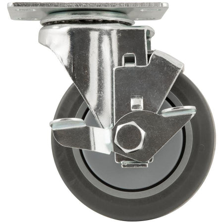 4-inch Swivel Caster with Top-Lock Brake - Zinc Plated Steel, 350 lbs Load Capacity